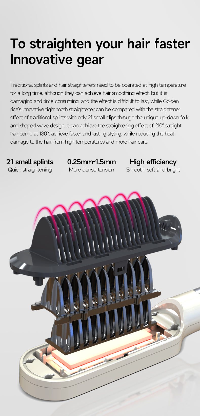 KD380KP  Negative ion straightening comb