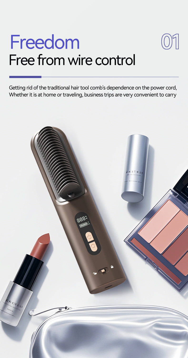 KD3820A Rechargeable Hair Straightening Brush