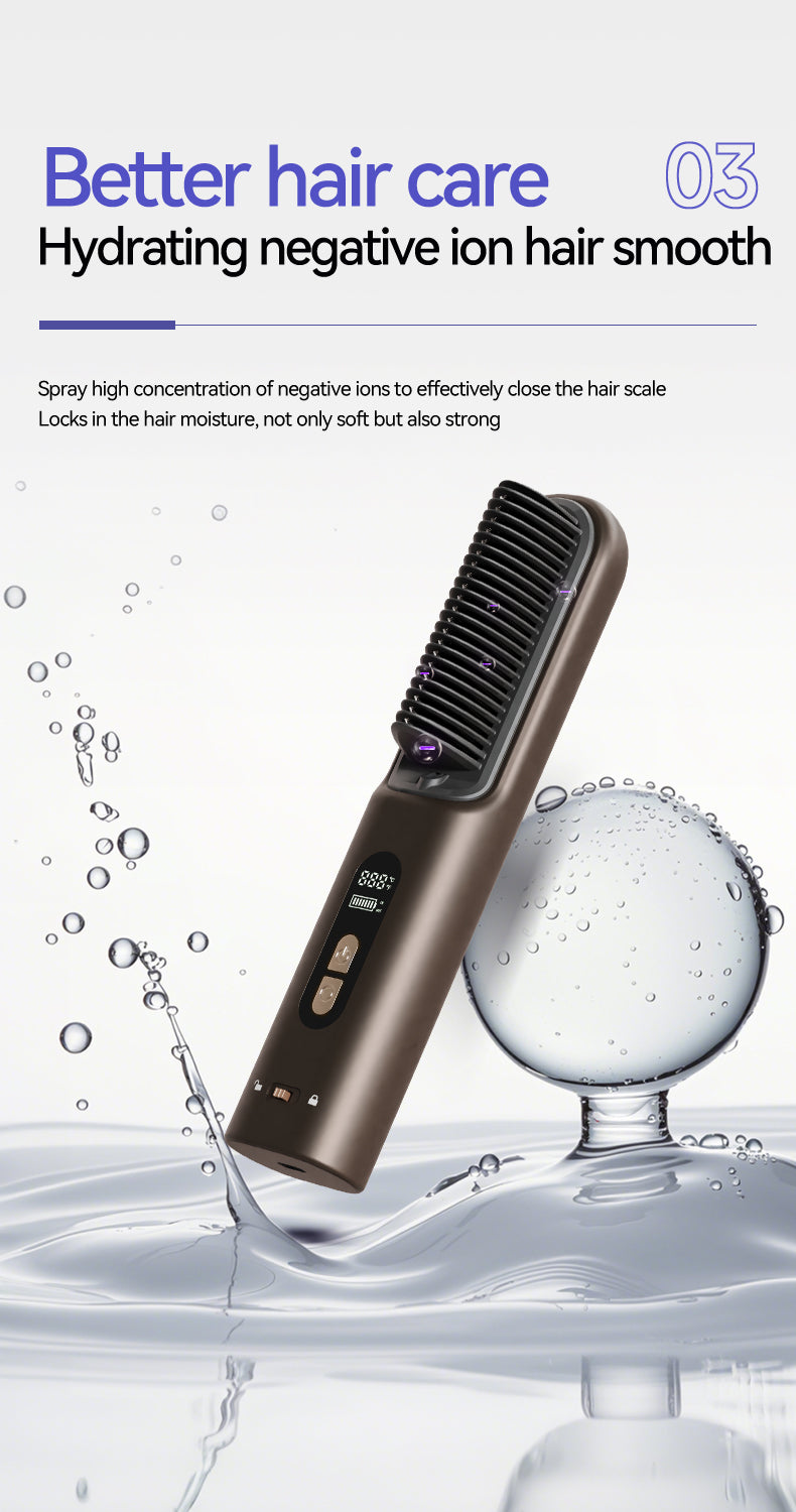 KD3820A Rechargeable Hair Straightening Brush