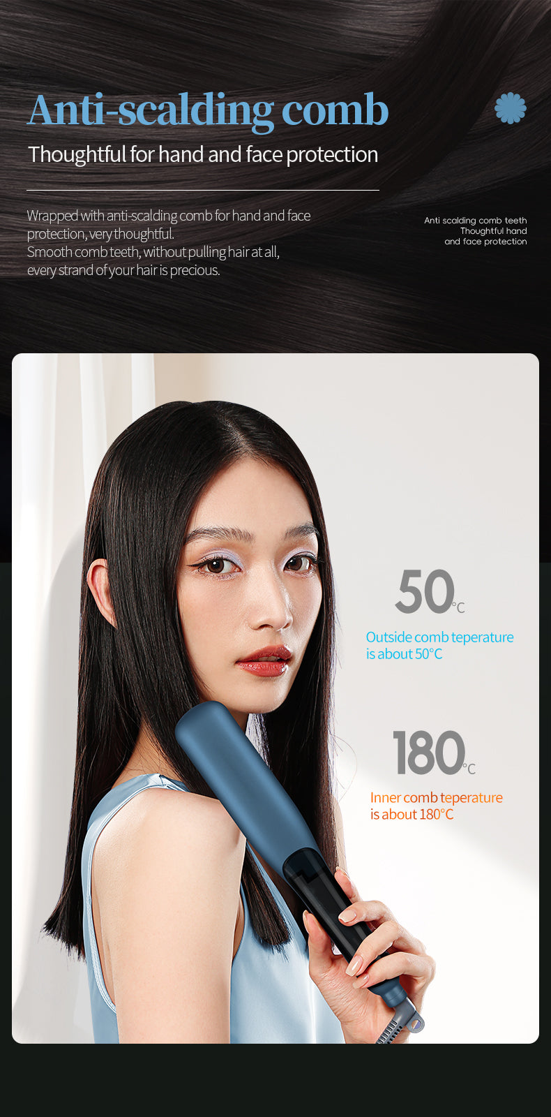 KD880 Steam straightening brush