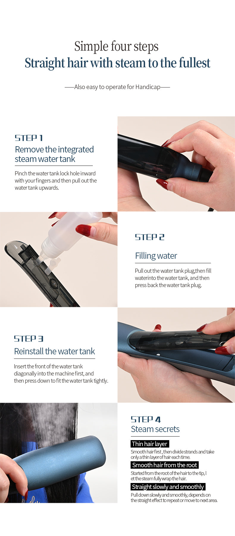 KD880 Steam straightening brush