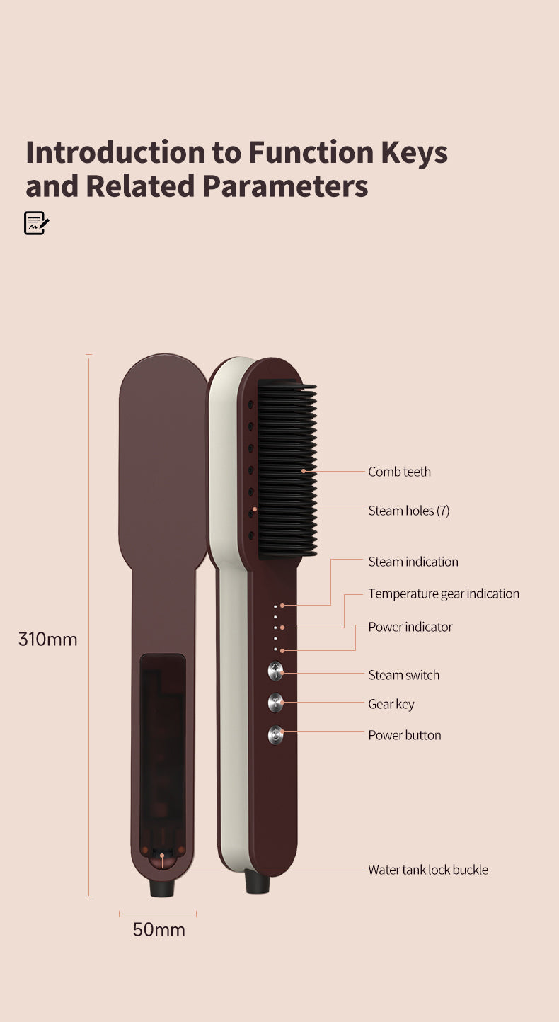 KD890 steam straightening brush