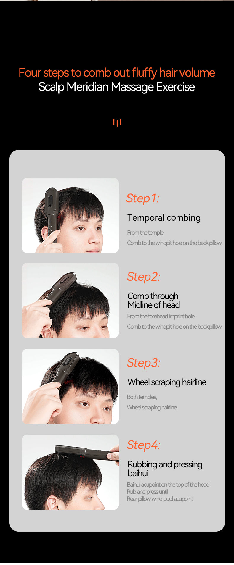 KD3806C Color Light Massage Comb