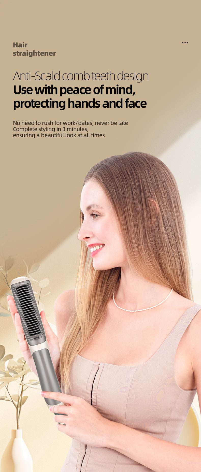 KD388 First-generation hair straightening brush